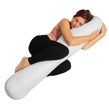 8 x 48 Round Body Pillow - Adjustable Bolster Pillow for Bed with