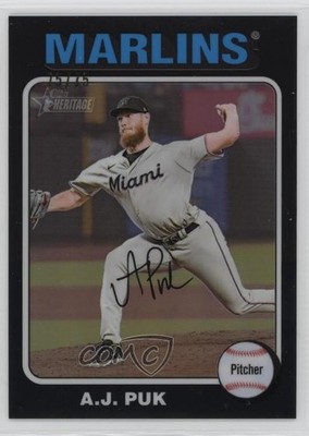 2024 Topps Heritage High Number Chrome Black Border 75/75 AJ Puk #271 4f5
