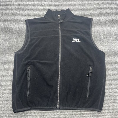 HELLY HANSEN Fleece Vest Women s Full Zip Size Small Logo Black Ski Mad In USA