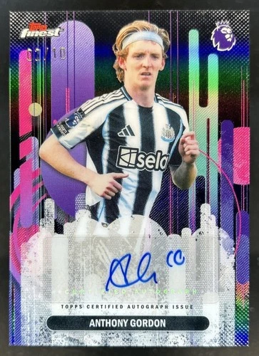 2025-26 Topps Finest Premier League Anthony Gordon Auto Black Refractor #/10