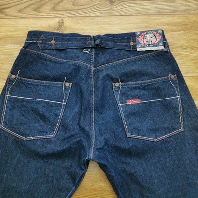 Evisu Jeans Herren W34 L34 Reuglar Fit Straight Leg Selvedge Cinch Japan Hip Hop