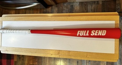 Full Send Wood baseball Bat Red Lizard Skin Grips 32  Long 2.5  Barrel L@@K 27oz
