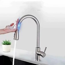 Pull-Out Kitchen Faucet with Brushed Nickel Finish and Touch Sensor Control