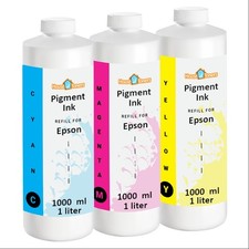 Bulk 3-Color 3000 ml total Pigment Refill Ink for Epson Ink Cartridges and other