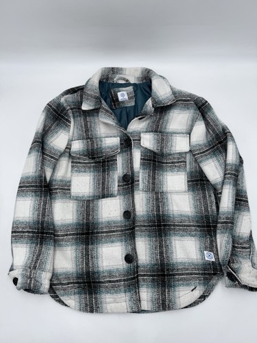 Hurley Women’s Jacket Size S Plaid Black/Grey/White Lined Chore Barn Coat - Picture 1 of 12