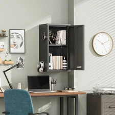 Metal Storage Cabinet,wall Cabinet W/ Pegboard Garage Cabinet Tool Cabinet Boxes