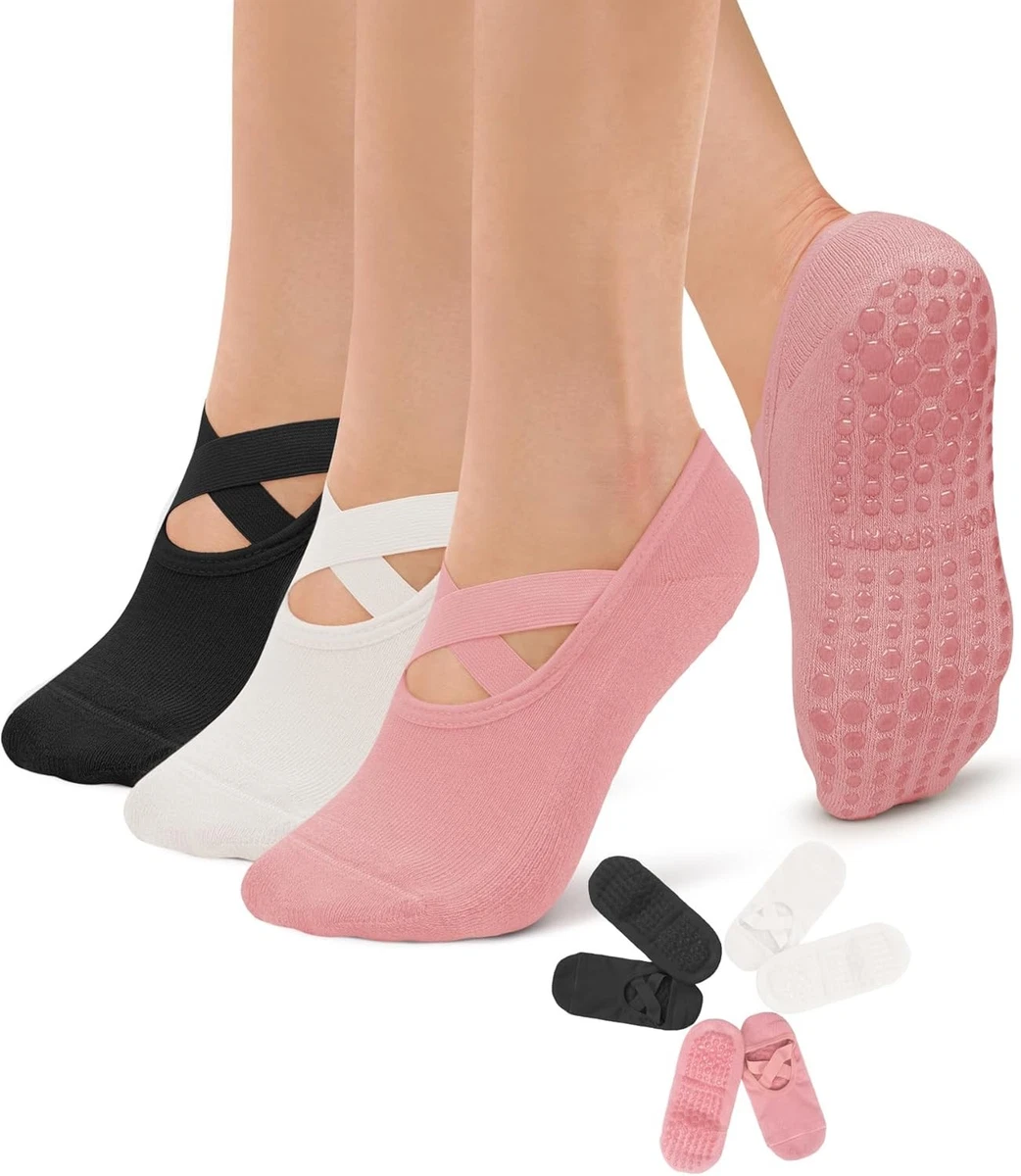 Paquete de 3 calcetines Diu Life Pilates agarre antideslizante barra de yoga ballet danza mujeres