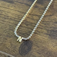 NEW - Baublebar - Custom Bennett Tennis Necklace - Letter "N" - Adjustable