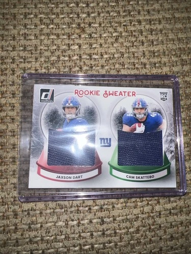 2025 Donruss Football - Dual Rookie Sweater #SWED-NYG Jaxson Dart & Cam Skattebo