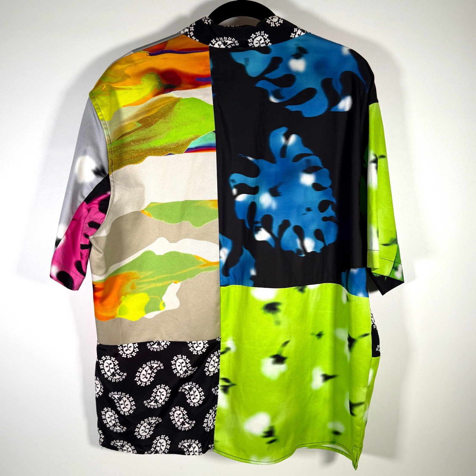 MSGM Patchwork Multicolor Oversized Button-Up Shi… - image 3