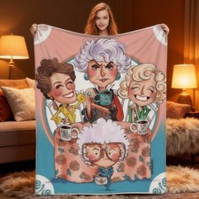 Golden Girls Cartoon Blanket: All-Season, Warm, Ideal Gift for Kids  Adults