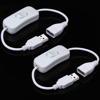 USB Schalter kabel 0,3m verlängerungskabel mit Ein/Aus-Schalter schwarz weiß