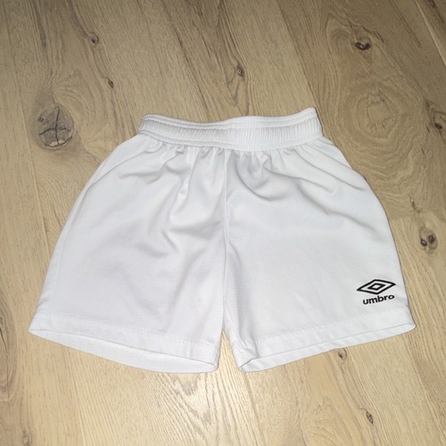 Umbro Kids White Mesh Polyester Soccer Shorts XS Drawstring Elastic Breathable