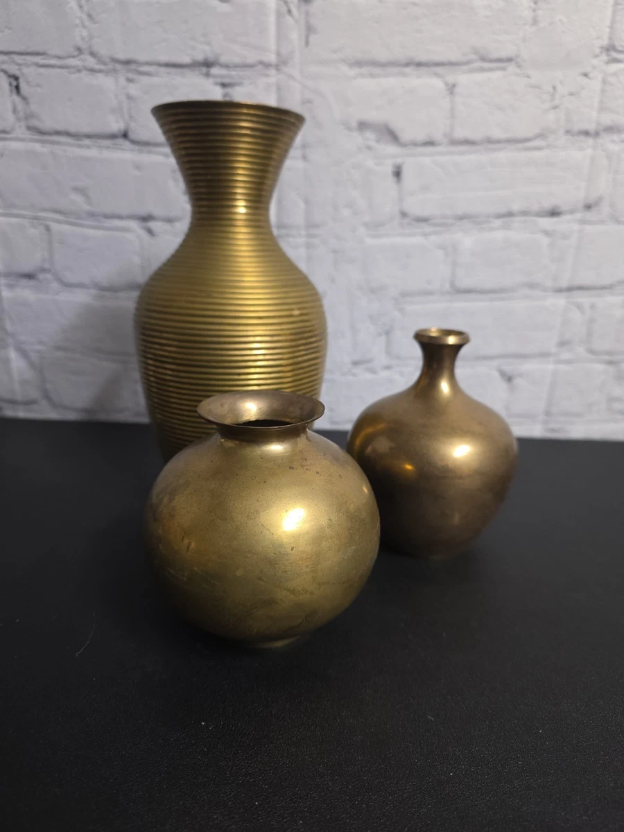 Vintage Brass Vase India In Collectible Brass Metalware for sale