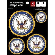 Officially Licensed U.S. Navy Decals - 4 Piece US Military Stickers for Truck...