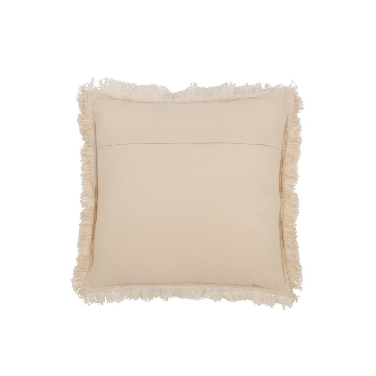 Coussin déco à franges Mousseline beige clair 45x45cm