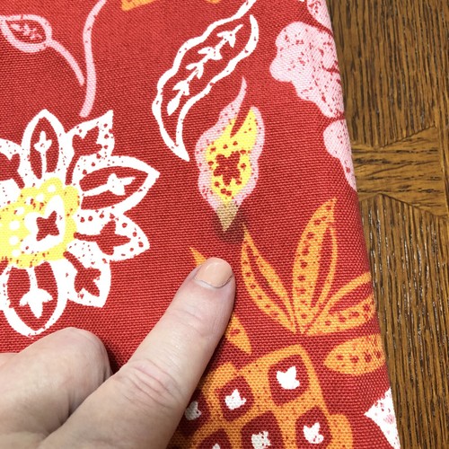 Pottery Barn Tablecloth Red Pink Yellow Paisley Cotton 60 x 92 New w/o Tags FLAW - Picture 6 of 6