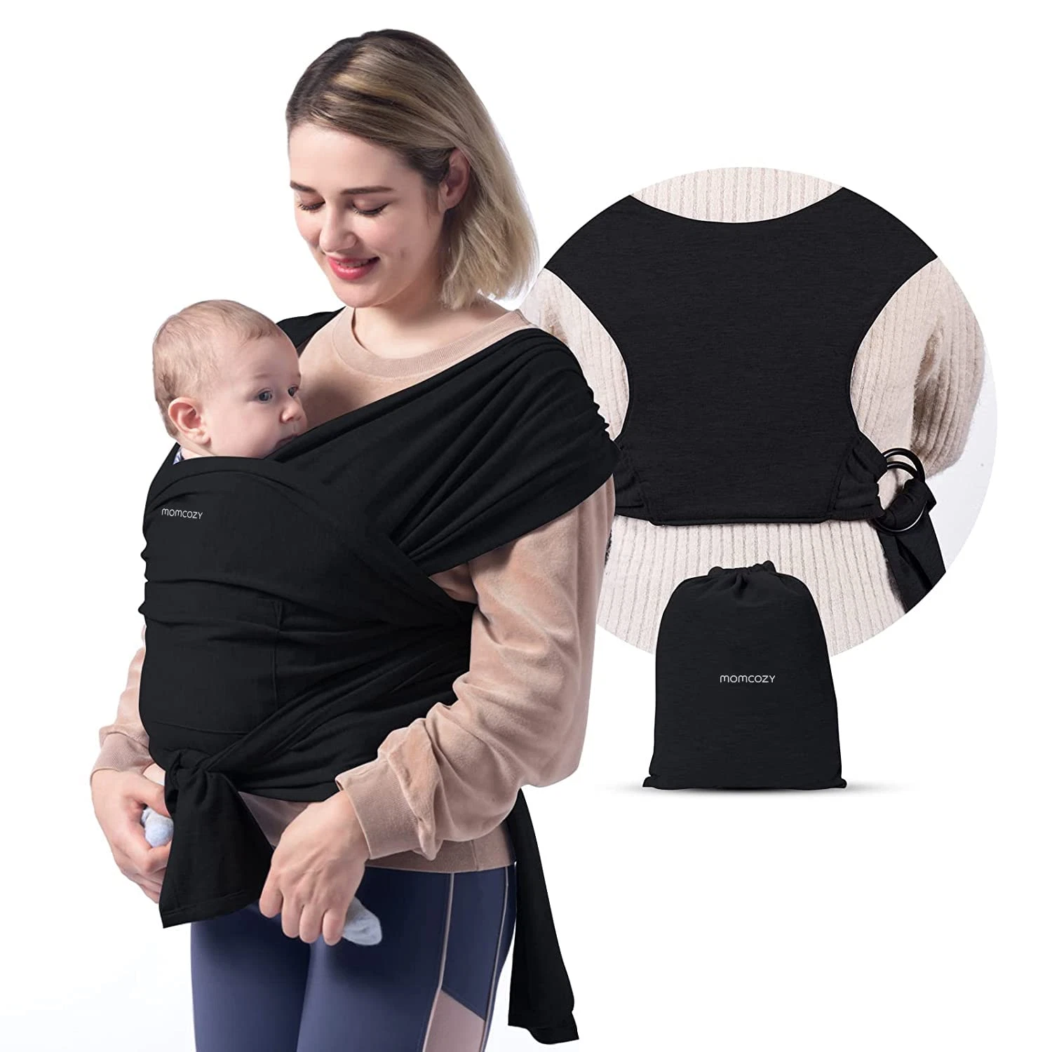 Baby Wrap Carrier Sling - Easy to Wear Infant Carrier for Babies up to 35 lbs