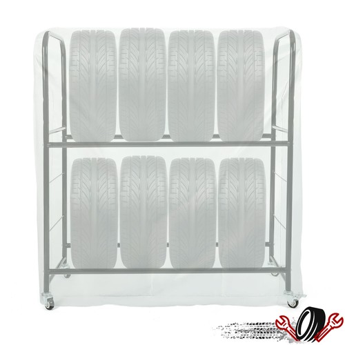 Adjustable Rolling 8 Tire Rack Garage Storage W/ Wheel For Home ...