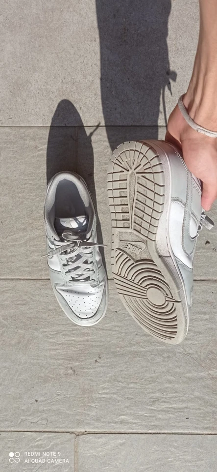 Nike Dunk Low Retro Sneakers per Uomo - White/Grey Fog, EU 43, foto 4 di 5