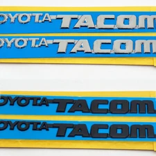 95-04 For Tacoma Door Emblem Side Badge Fender Accessories Black/Chrome Set Of 2