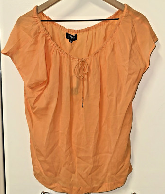 Escada Sport Women Size 42/12 Neelka Sheer Lightweight S/S Top Shirt Nectarine