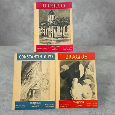 Collection Des Maitres 1941 PB Art Book LOT of 3 Braque Constantin Guys Utrillo