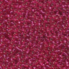 Miyuki Seed Beads 11/0 Silver Lined Raspberry 11-1436 Glass 24gm Size 11 Pink
