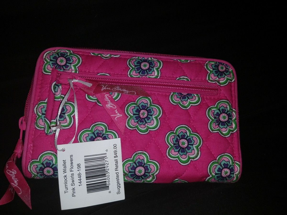 Vera Bradley NWT Pink Swirl Flowers Turn Lock Wallet **Pretty** | eBay