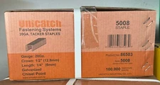 1-CASE 5008C 1/4" 20 GAUGE, 1/2" CROWN STAPLES FOR DUOFAST 20 BOXES 5000