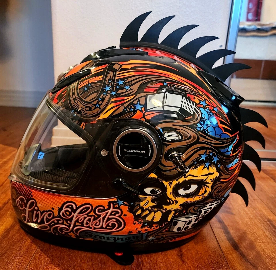 Scorpion EXO-750 Helmet - Live Fast, with Spines - Image 3 of 4