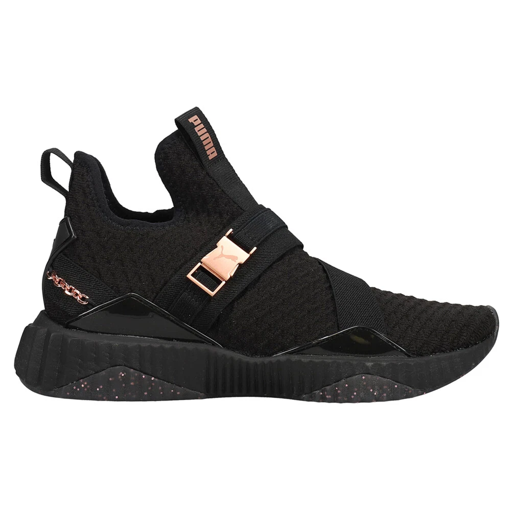 Puma Defy Mid Black Rose Slip On Womens Black Sneakers Casual