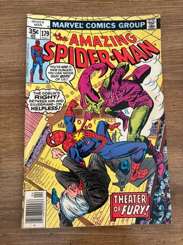 The Amazing Spider-Man # 179 FN Marvel Comic Book Goblin May Gwen MJ 8 J297