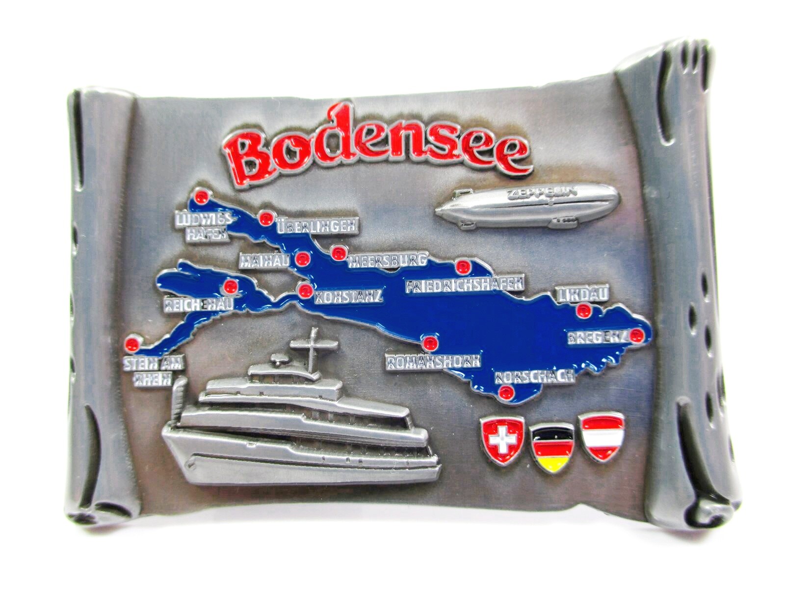 Lake Constance magnet metal souvenir Germany Lindau Bregenz Mainau Reichenau