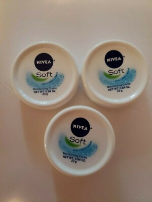(3) Nivea Soft Moisturizing Creme Face Body Hands 23g 0.84oz Travel MINI 3 Pack