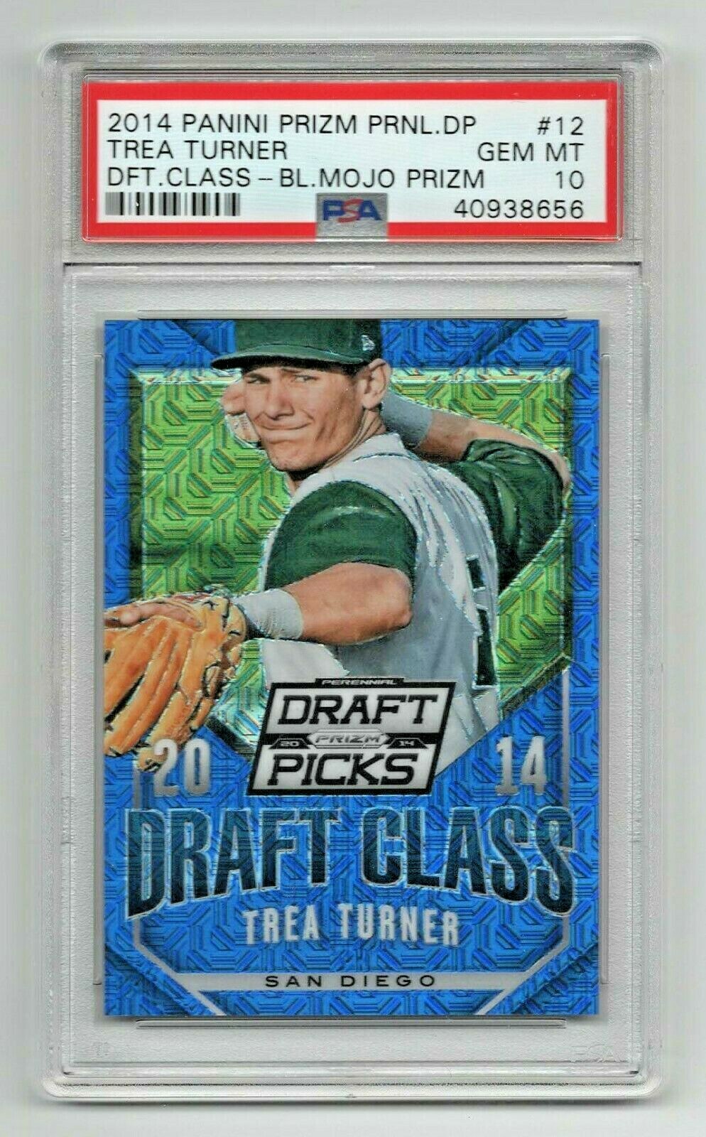 2014 Panini Prizm DP Blue Mojo * Rookie * Trea Turner * #12 * PSA 10 * S/N 53/75