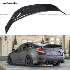 FOR 2016-2021 HONDA CIVIC SEDAN GLOSS BLACK HIGHKICK DUCKBILL TRUNK SPOILER WING