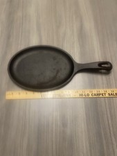 Lodge Cast Iron Oval Serving Griddle Flat Skillet 10"x7" Made In USA Camping