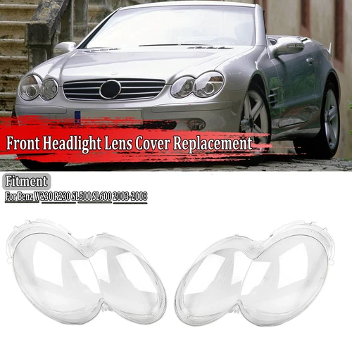 Headlamp Headlight Lens Cover For Mercedes Benz W230 R230 SL500 SL600 2003-2008 - Picture 2 of 14