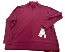 RBX Studio Jacquard Mock Neck Pullover -NWT - Mulberry  Women Size 3x Plus