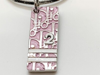 Christian Dior Trotter Pink Charm Necklace Pendant Silver