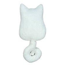 Big White Cat Kitty Shaped Tail Curled Cushion Pillow