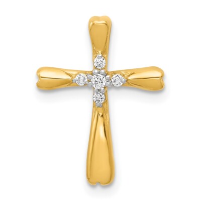 14K Yellow Gold Diamond Cross Slide Pendant PM5013-005-YA