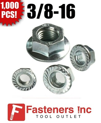 Qty 1000 3 8 16 Hex Flange Nuts Serrated Zinc Plated Whiz Nuts Ebay Qty 1000 3 8 16 Hex Flange Nuts Serrated Zinc Plated Whiz Nuts Ebay