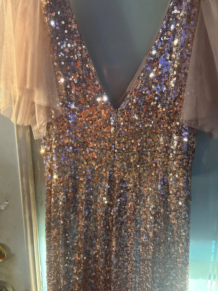 Женский размер 2xl золото и голая официальное вечернее платье - Изображение 3 из 4