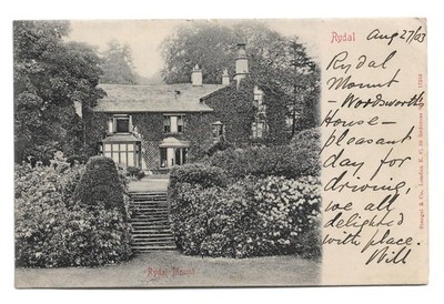 Rydal Mount, Wordsworths Haus alte Postkarte 1903