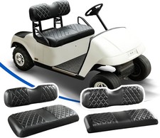 NOKINS 4PCS Golf Cart Diamond Seat Covers Kit, Front Rear Seat Covers Fits EZGO