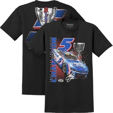 Kyle Larson 2025 NASCAR 2X Champion Car 2-Spot T-Shirt Black