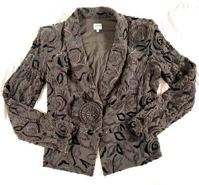 Italy Armani Blazer Velvet Y2k Floral Boho Designer Classic Professional Women