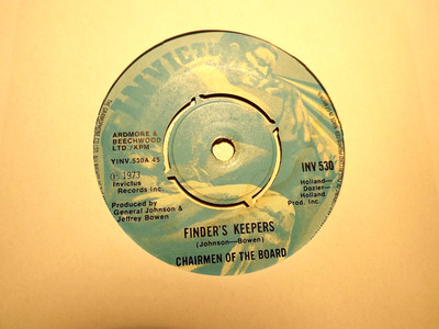 45rpm vinyl record....Chairmen Of The Board.....Finder's Keepers...70s Motown